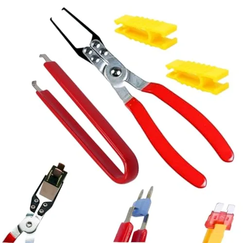 LZLINYJLONG Relay Puller Pliers, 4-Pack Relay Fuse Remover Tools, Automotive Relay FMM Fuses Puller Tool, Car Vehicle Battery Terminal Wiper Remover