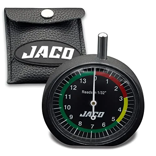 JACO TreadPro Tire Tread Depth Gauge, Dial Type (Reads in 1/32