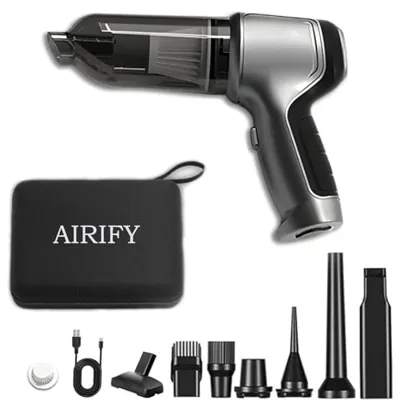 Airify Pro Car Vacuum, Airify Pro V2 - Portable Air Blower/Car Vacuum, 7 in 1 High Power Handheld Vac Cordless. (16000 PA)