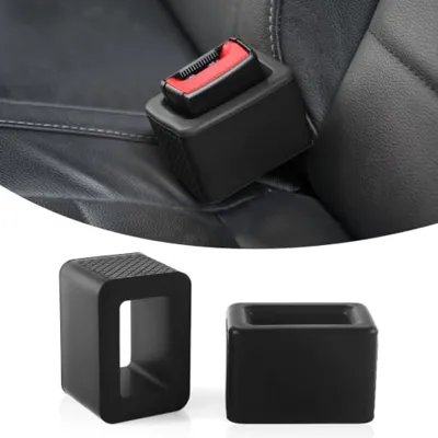 Amiss 2PCS Seat Belt Buckle Holder, Universal Silicone Rear Seat Belt Booster & Fixer For 