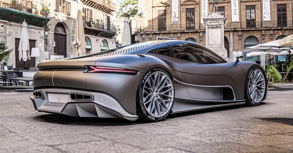 Futuristic electric concept car similar to rumored Apple Car designs