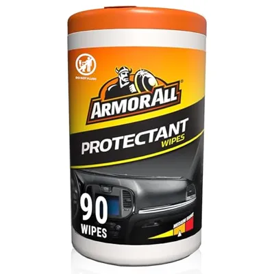 Armor All Car Interior Protectant Wipes, 90 Count Canister, UV Protectant for Vinyl, Rubber, Plastic, Trim and Dashboards