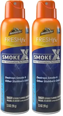 Armor All Fresh FX Smoke X Car Odor Eliminator Spray, Car Air Freshener Spray, Midnight Air Scent, 3.5 Oz (Pack of 2)