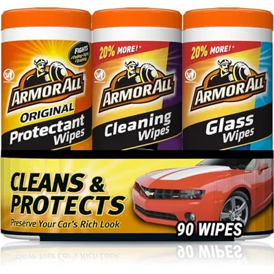 Armor All Protectant, Glass And Cleaning Wipes