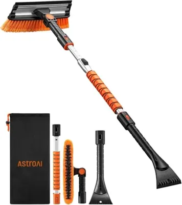 AstroAI 46" Extendable 3-in-1 Snow Brush & Ice Scrapers For Car Windsh
