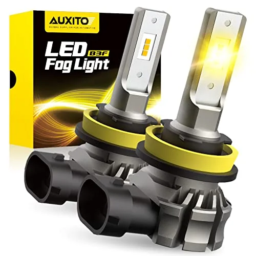 AUXITO H11/H8/H16 LED Fog Light Bulbs or DRL, 6000 Lumens 3000K Amber Yellow Light, 300%