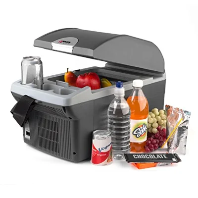Wagan EL6214 Personal Thermoelectric Cooler/Warmer, 14 Liter Capacity, Portable Electric Car Cooler with 12/24V DC, 12V Small Fridge for Car, RV, and 