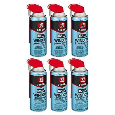 3-IN-ONE RVcare Window & Track Dry Lube with SMART STRAW SPRAYS 2 WAYS, 10 OZ