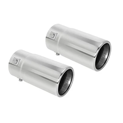 Pack of 2 Ehxuast Tip, Fit 1.75-2.5 inch Pipe, Clamp On, Stainless Steel.