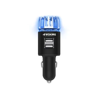 Car Air Purifier Ionizer - 12V Plug-in Ionic Anti-Microbial Car Deodorizer with Dual USB Charger - S