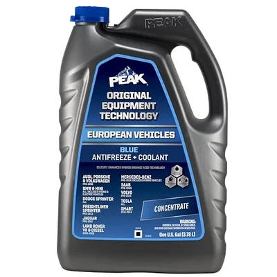 PEAK OET Extended Life Blue Concentrate Antifreeze/Coolant for European Vehicles, 1 Gal.