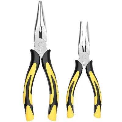 ZUZUAN Long Needle Nose Pliers-6''&8'', with Wire Cutter, 2pcs