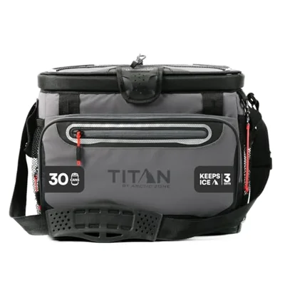 Titan 30 Can Zipperless HardBody Cooler, Keeps Ice 3 Days, Sharkskin Gray