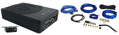 Rockville SS10P 10' Powered Under-Seat Subwoofer with RWK81 Amp Wiring Kit