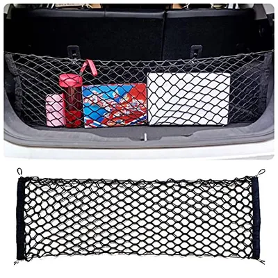 Amiss Cargo Net Stretchable, Car Exterior Accessories, Adjustable Elastic Trunk Storage Net with Hoo, Car Exterior Accessories, Adjustable Elastic Trunk Storage Net with Hook for SUVs, Cars and