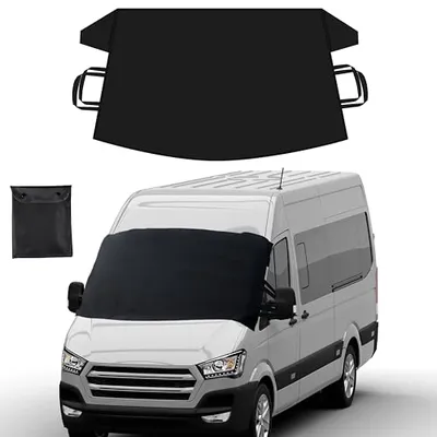 EcoNour Windshield Cover for Ice and Snow | Enhanced 600D Oxford Fabric Windshield Cover for Any Weather | Water, Heat & Sag-Proof Car Windshield Snow Cover | (69 x 42 inches) (Pack of 2)
