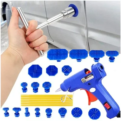 BxuxJar Small Dent Removal Kit, Small Hail Door Dding Dent Popper Kit for Car, Car Small Dent Suction Puller Include T Bar Dent Puller and 18 PCS Suct