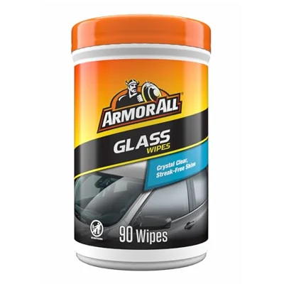 Armor All Car Glass Wipes, Auto Glass Cleaner, 90 Count
