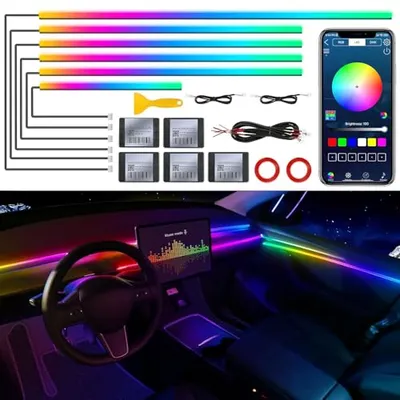LED Car Cup Holder Lights, 7 Colors Changing USB Charging Mat Waterproof Cup Pad, LED Interior Atmosphere Lamp Decoration Light Inside Car Lighting Accessories (2pcs)