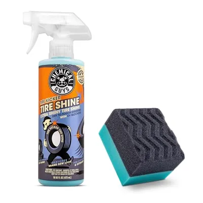 Chemical Guys Tire Kicker Sprayable Extra Glossy Tire Shine Spray, Dry-to-Touch Dressing - Restores Wet Look to Rubber, Vinyl, and Plastic, Safe for Cars, Trucks, Motorcycles, RVs, and More - 16 oz
