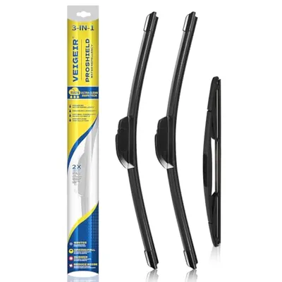 5 PLUS® Windshield Wiper Blades Replacement for 2017-2007 Jeep Wrangler Windshield Wipers (Pack of 3), Automotive Replacement Windshield Wiper Blades For My Car Water Repellent-15