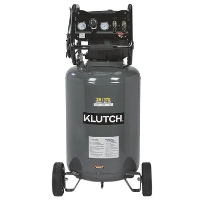 Klutch 29-Gallon Air Compressor, 2.5 HP, 120V, 175 PSI, 5.1 CFM at 90 PSI