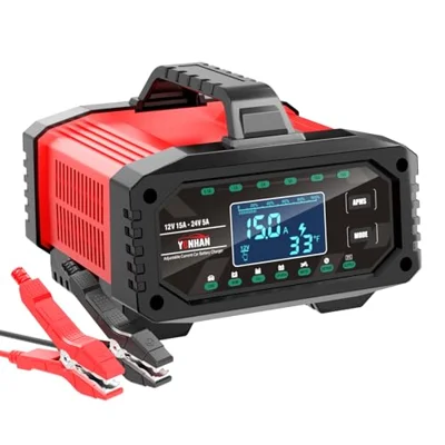 YONHAN Battery Charger 0-15A 12V/24V Adjustable Current