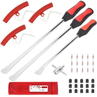 38PCS Tire Spoons Tool Set, Premium Tire Irons Tire Changing Kit with 14.5 & 11.5 Levers for Motorcycle, Dirt Bike & Lawn Mower, including Rim Prote