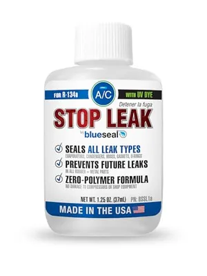 BlueSeal A/C Stop Leak, Non-Polymer, Seals Metal & Rubber, R-134a Treatment