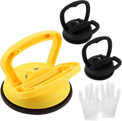 QTRMZKVE 3 Pack Car Dent Puller, ABS Removal Suction Cup Dent Puller with Gloves, Powerful Suction Car Repair Remover Tool for Cars, Glass & Furniture