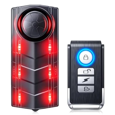 Upgraded 115dB Car Alarm System, Anti-Theft Vibration Sensor Alarm with Ultra-Bright...