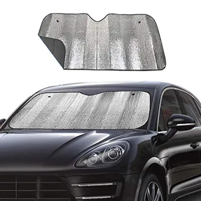 Big Ant Windshield Sun Shade UV Rays Sun Visor Shade,Auto Front Windshield Sunshade Car Folded Sun Shield Shade,Keeps Vehicle Cool - Black (55