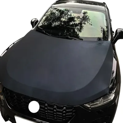 Black Oversized Car Hood Cover 3.3X5FT/6X7FT100% Polyester Elastic Fabrics Can ...