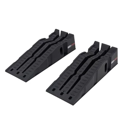 Black Widow Car Service Ramps for Oil Change, 8000 lb GAWR, 6.25 Inch Lift