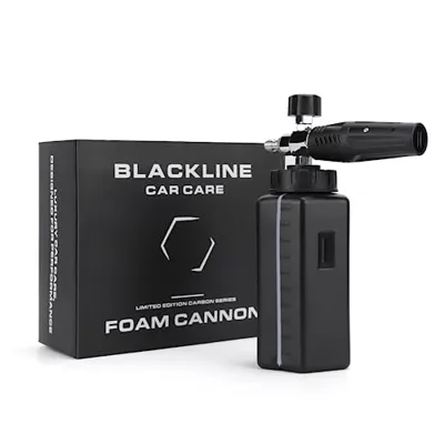 Blackline Foam Cannon for Pressure Washers (Wide Mouth), Durable Foam Sprayer for Safe Car & Truck Washing, Easy to Use & Adjust, Creates Thick Foam, 1L Bottle & Snow Foam Lance w/ 1/4