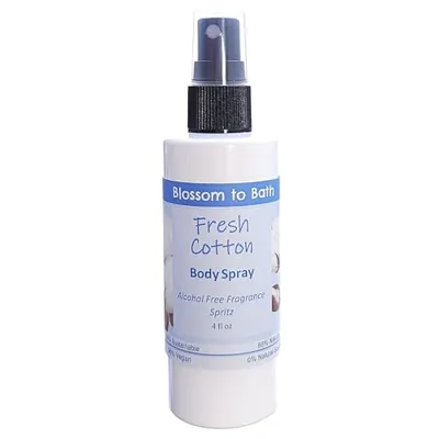 Blossom to Bath Fresh Cotton Body Spray (4 Ounce) - Phthalate Free Fragrance - Energizes Skin with a Clean Cotton Scent