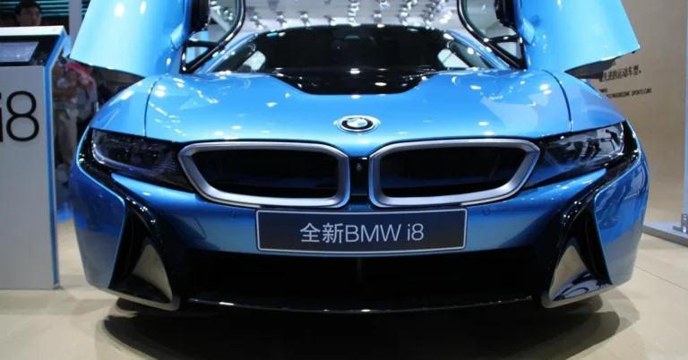 BMW electric vehicle on the road