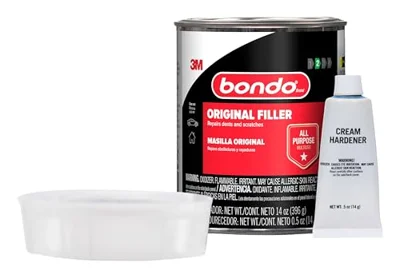 Bondo Body Filler, Original Formula for Fast, Easy Repair and Restoration of Your Vehicle, 00261, Filler 14 oz and 0.5 oz Hardener