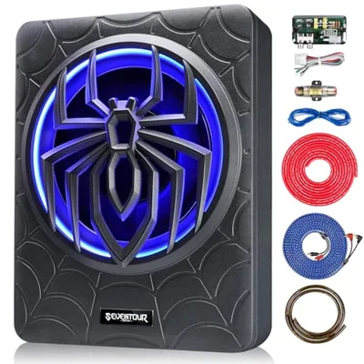 10-Inch 1200W Slim Under Seat Powered Car Subwoofer
