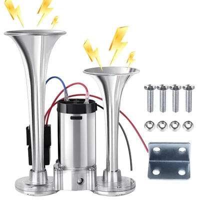 Animgrth 2026 Upgraded 12V 600DB Air Horn Dual Trumpets