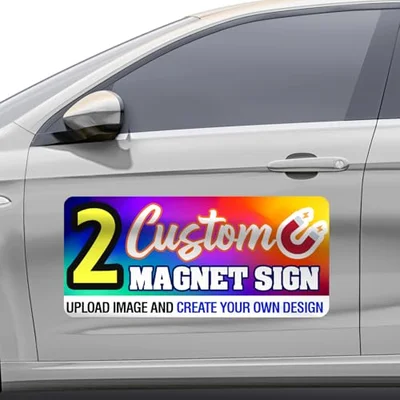 2pack Custom Magnetic Car Signs Full Color, Ready in One Day for Business ...
