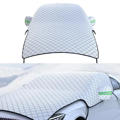 ZBGUN 1 PC Car Half Car Cover Sunshade, Windshield Hood Front Window All-Season ...