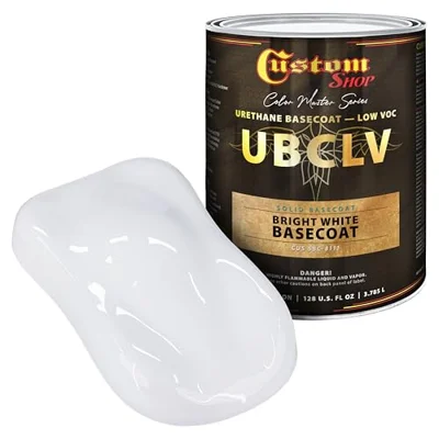 Custom Shop SBC Solid Basecoat Automotive Paint, Bright White - Gallon