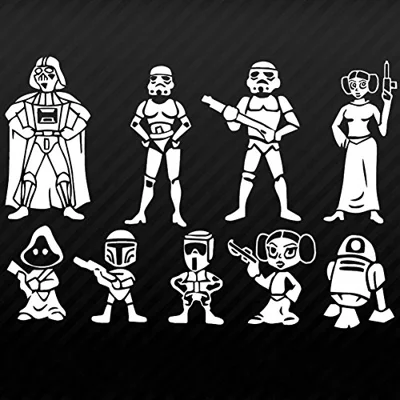 SW Family Imperial Storm Trooper Leia R2-D2 Family Car Decal Automotive Vinyl Sticker 8