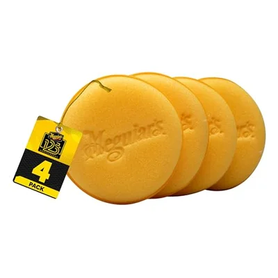 Meguiar's 4-inch foam applicator pads, 4-pack, for hand-applying polishing compound