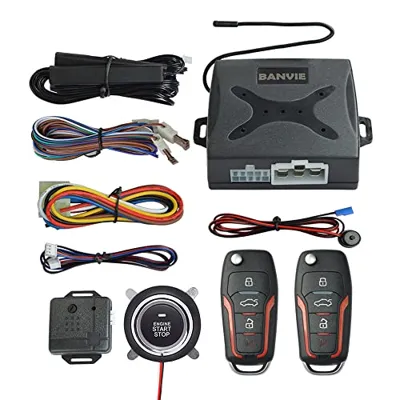 Car Alarm System Push to Start Ignition Kit, PKE Passive Keyless Entry Car Alarm System with Remote Start, Push to Engine Start Stop(Connect to car Original Horn