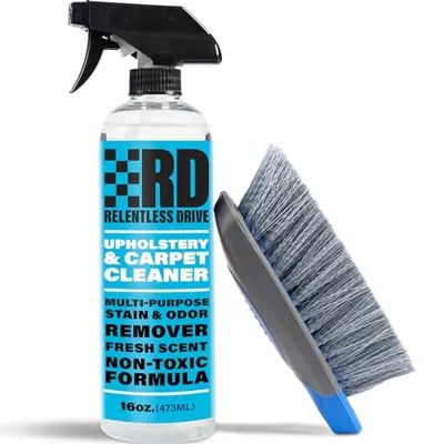 Car Carpet Cleaner (16oz) Professional Interior Car Cleaner for Seat Upholstery with Brush – Safe for All Cars
