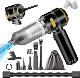 Car Vacuum Cordless, 35000PA Strong Suction Handheld Vacuum with 2 Detachable Batteries, 60Min Runti