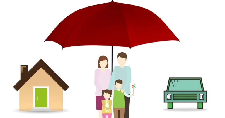 Illustration of a family and car protected under one insurance policy