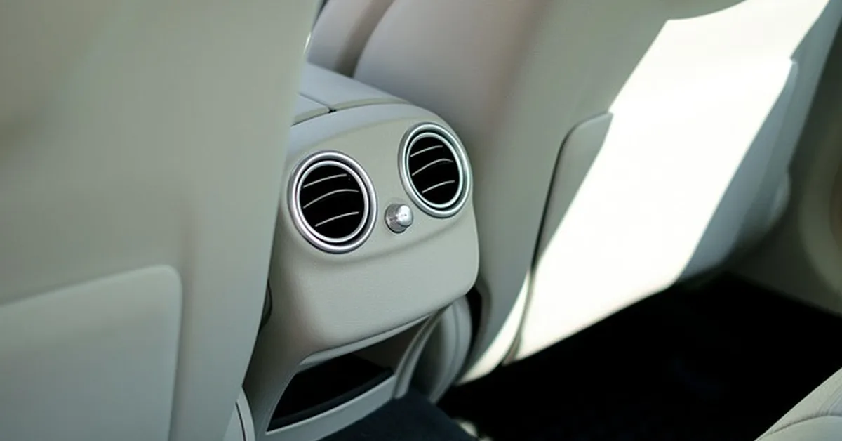 Rear cabin air vents inside a truck